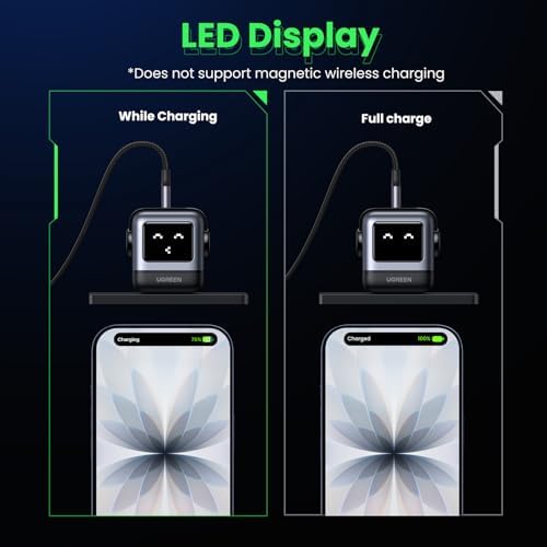 UGREEN Uno 30W USB C Charger Block, Compact Robot GaN Fast Charger for iPhone 17, Gifts for Women Men, Compatible with iPhone 17/16/15, Galaxy S25/S24/S23, Pixel 10/9/8, iPad, Black : Cell Phones & Accessories - Image 5