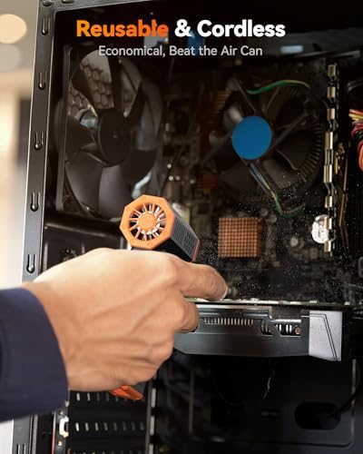 WOLFBOX MF50 Compressed Air Duster-110000RPM Super Power Electric Air Duster, 3-Gear Adjustable Mini Blower with Fast Charging, Dust Blower for Computer, Keyboard, House, Outdoor and Car : Electronics - Image 3