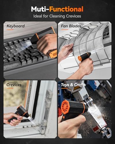 WOLFBOX MF50 Compressed Air Duster-110000RPM Super Power Electric Air Duster, 3-Gear Adjustable Mini Blower with Fast Charging, Dust Blower for Computer, Keyboard, House, Outdoor and Car : Electronics - Image 4