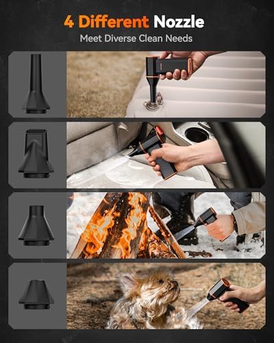 WOLFBOX MF50 Compressed Air Duster-110000RPM Super Power Electric Air Duster, 3-Gear Adjustable Mini Blower with Fast Charging, Dust Blower for Computer, Keyboard, House, Outdoor and Car : Electronics - Image 5