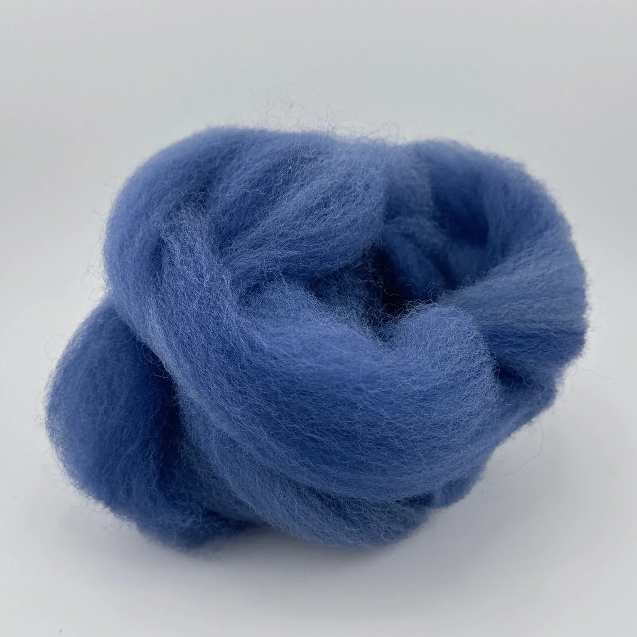 Signature Blue - Hand Dyed Purple Fiber Roving - 0.17 oz / 5 g - Falkland Wool - Image 4