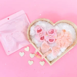 Baby Girl Gift Set 3Pcs - Socks and 2 Headbands 0-12 Months
