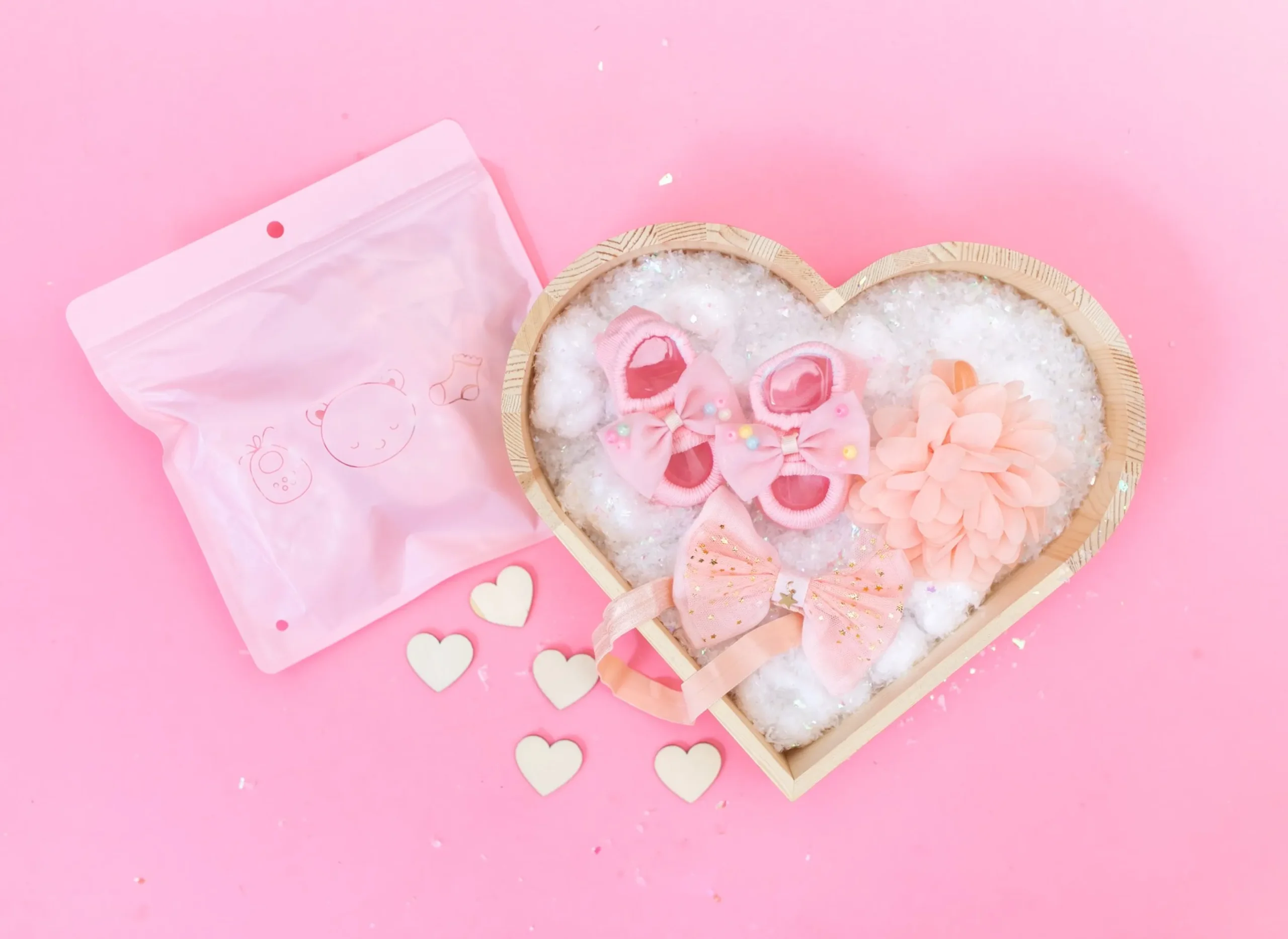 Baby Girl Gift Set 3Pcs - Socks and 2 Headbands 0-12 Months