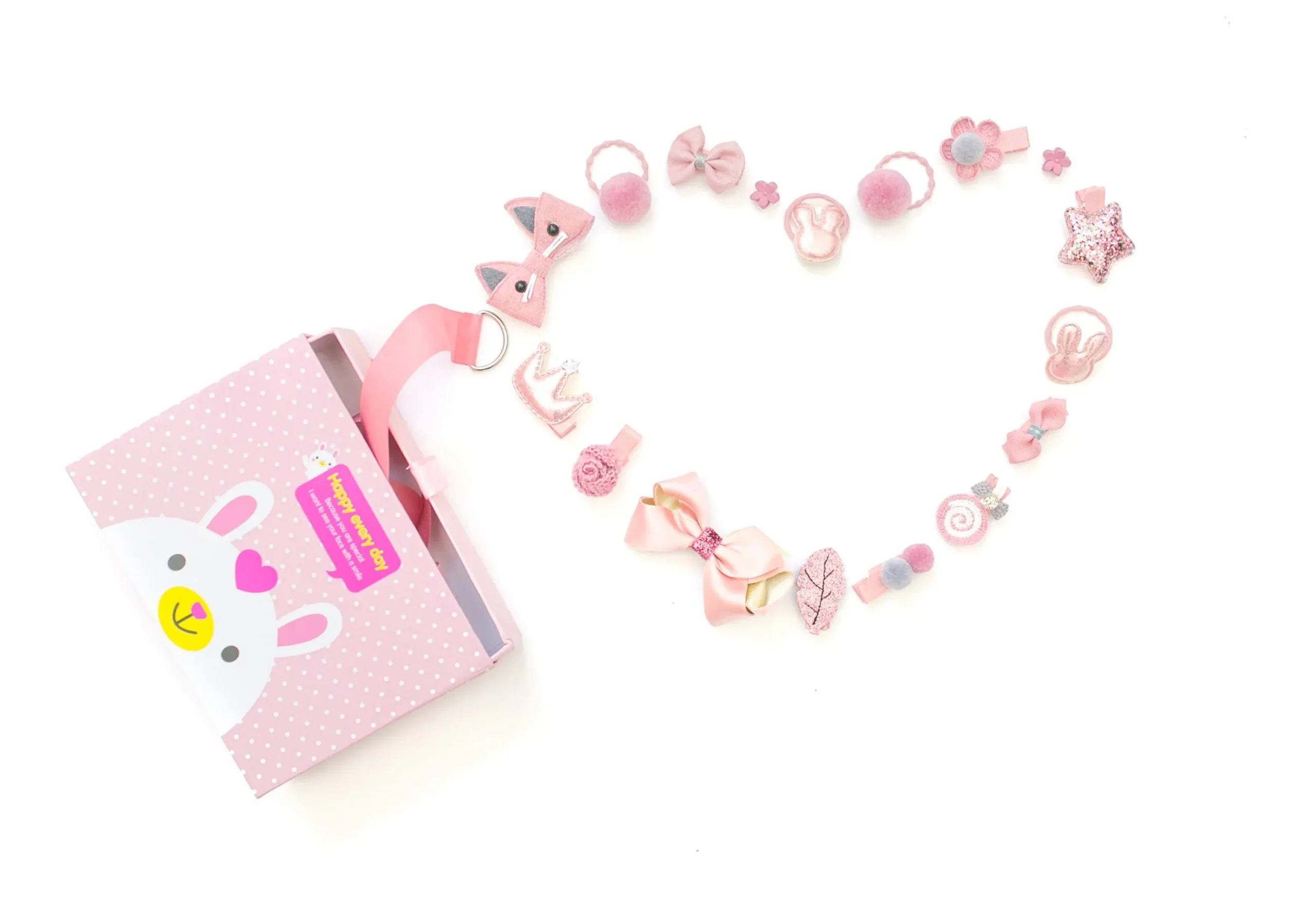 Light Pink Kids Hair Accessories Gift Box (18 pieces/ Gift Set) - Image 2