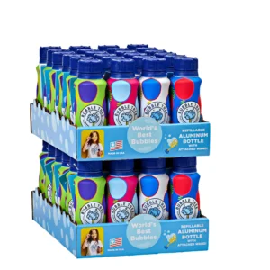 Aluminum Bottle with Bubbles & Wand