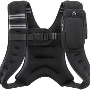 ZELUS Weighted Vest, 6lb/8lb/12lb/16lb/20lb/25lb/30lb Weight Vest with Reflective Stripe for Workout, Strength Training, Running, Fitness, Muscle Building, Weight Loss, Weightlifting, Black(12 lb) : Sports & Outdoors
