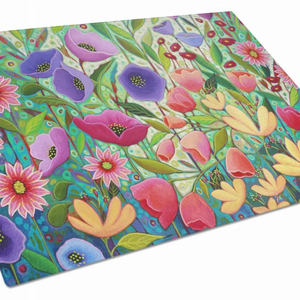 Flower Glass Cutting Board Large