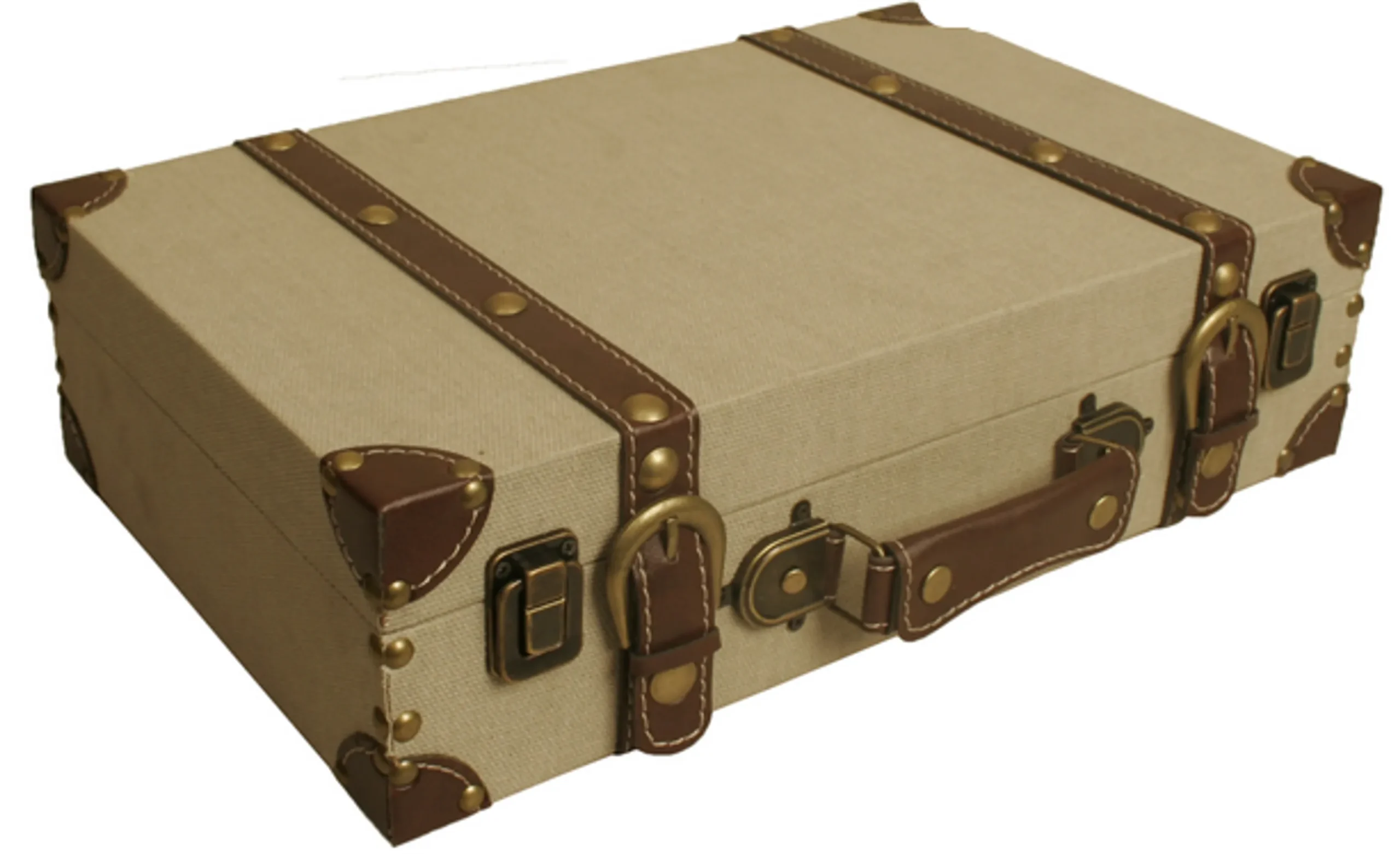 51552036740.0.td_size_1 Light Tan Canvas Suitcase - Image 1