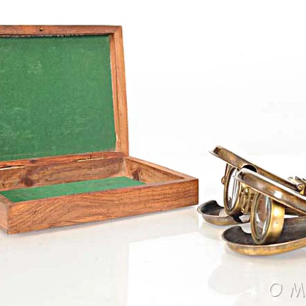 Collapsible Binocular Telescope in Wooden Box