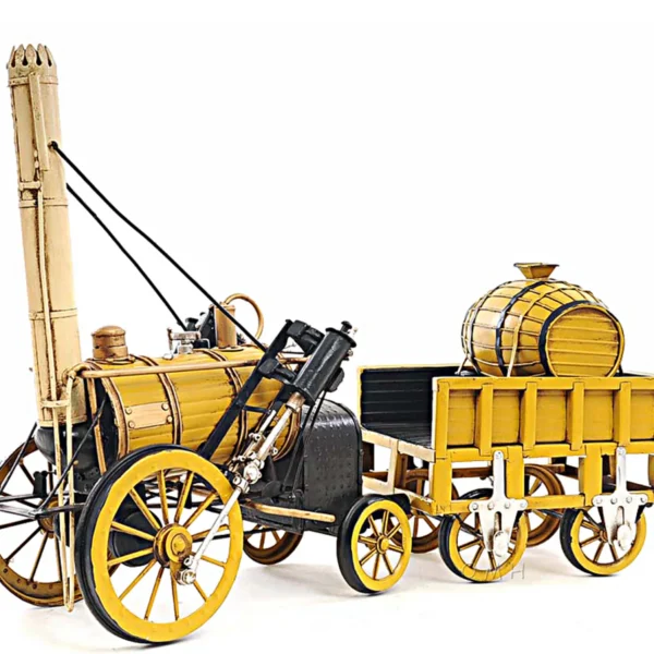 1829 Yellow Stephenson Rocket Steam Locomotive Model