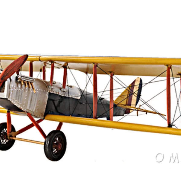 Yellow Curtiss JN-4 "Jenny" Model Fighter Bi-Plane- 1:18 Scale