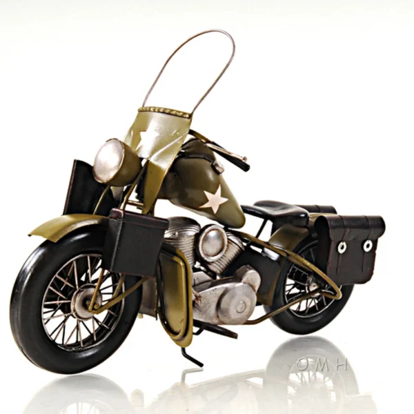 1942 Yellow Motorcycle with U.S. Army Specifications Model- 1:12 Scale