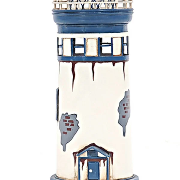 Painted Vintage Lighthouse Metal Frame Art Decor