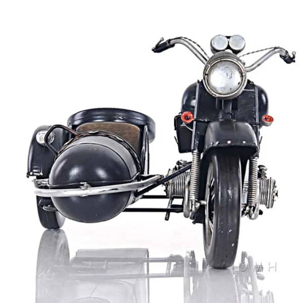 Black Vintage BMW R75 Motorcycle and Sidecar Model