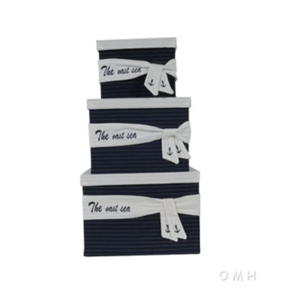 Anne Home - Set of 3 Fabric Storage Boxes With Cover