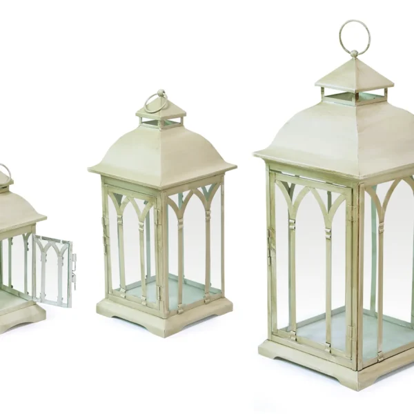 Lantern (Set of 3)11", 16", 21"H Metal/Glass