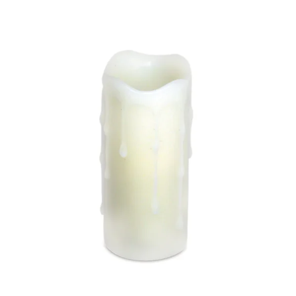 LED Wax Dripping Pillar Candle (Set of 6) 1.75"Dx4"H Wax/Plastic - 2 AA Batteries Not Included