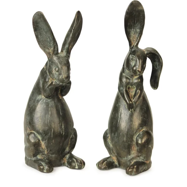 Floppy Eared Rabbits (Set of 2) 16.75"H Polystone