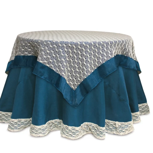 Crocheted Table Topper (Set of 2) 54" SQ Polyester