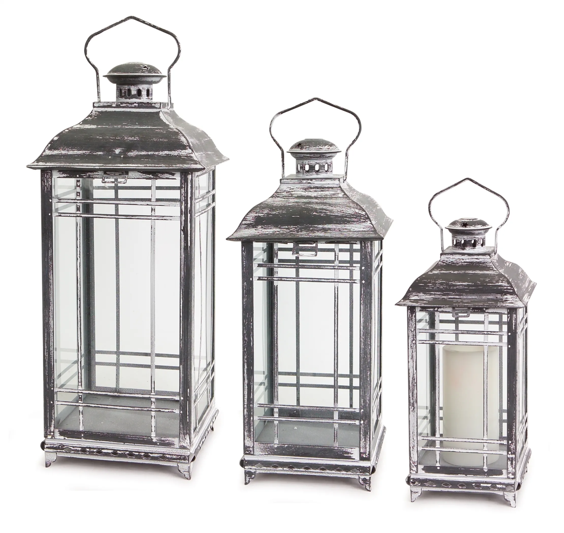 746427532648.0.td_size_1 Lantern (Set of 3) 14"H, 17"H, 20"H Metal/Glass - Image 1