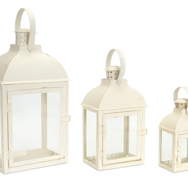 Lantern (Set of 3) 7.5"-14"H Iron/Glass