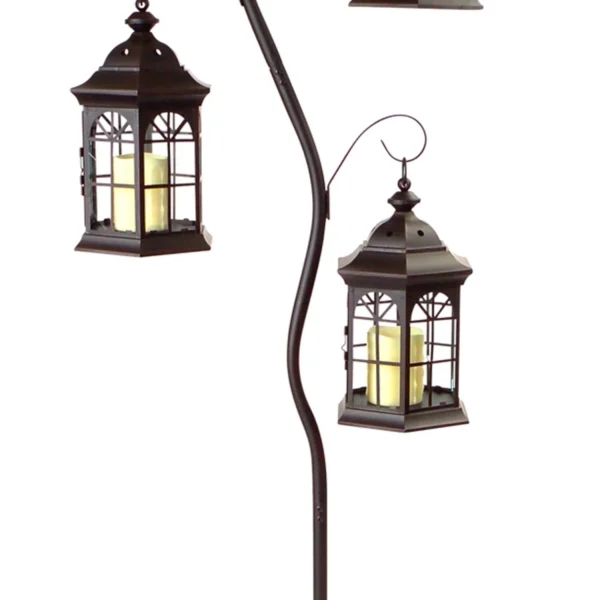Lantern Tree with 3 Lanterns 71"H Iron