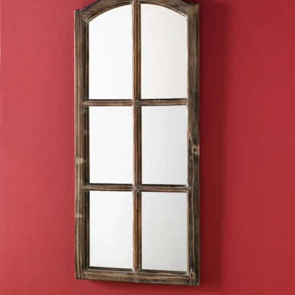 French Farmhouse Mirror 19.5"Wx43"H Wood/Glass
