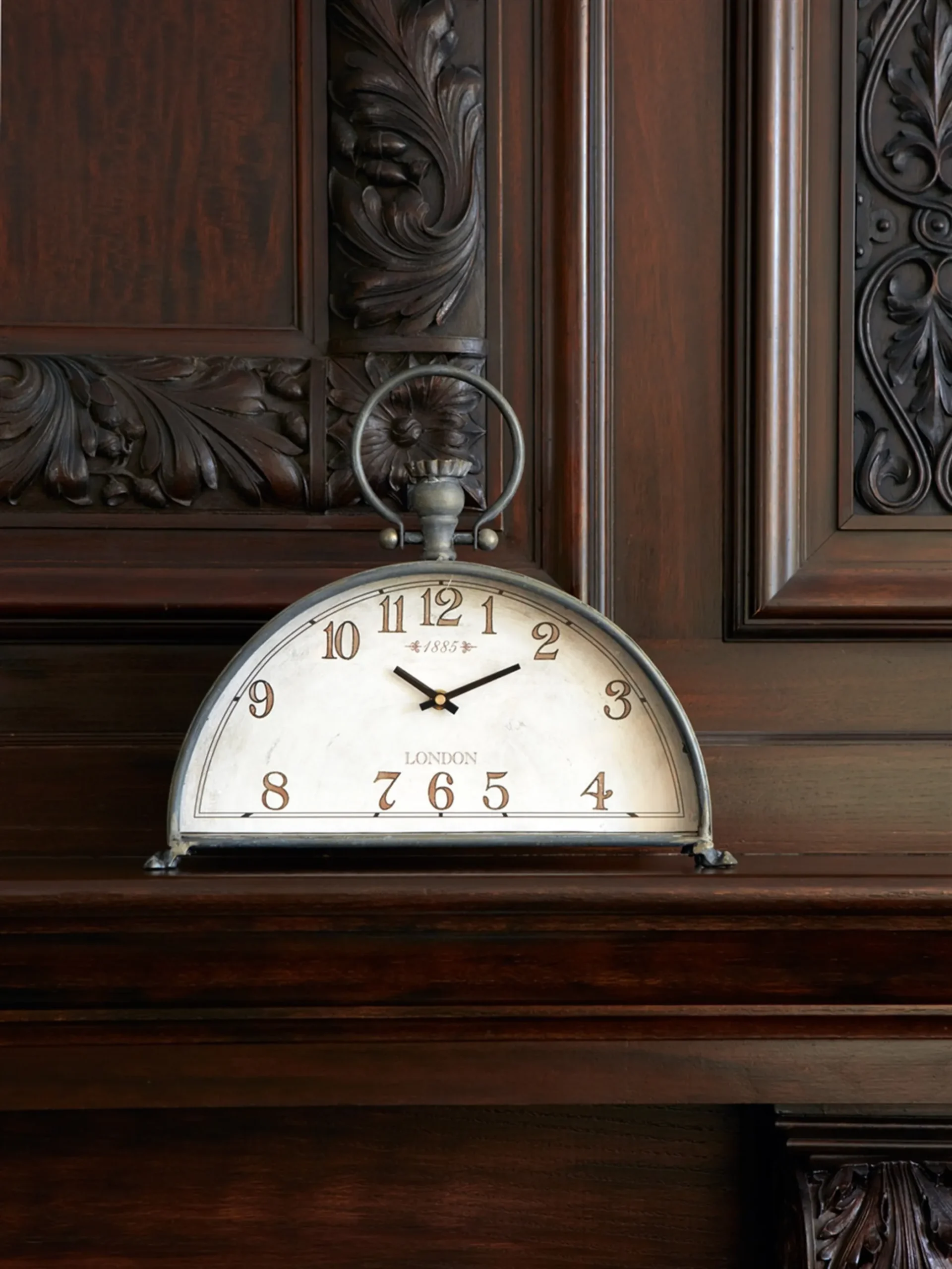 746427587105.0.td_size_1 Mantle Clock 15"Lx13"H Metal/Glass (1 AA Battery, Not Included) - Image 1
