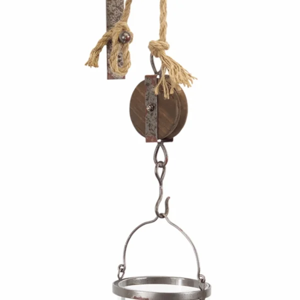 Pulley Mounted Canister 31"H Metal/Glass