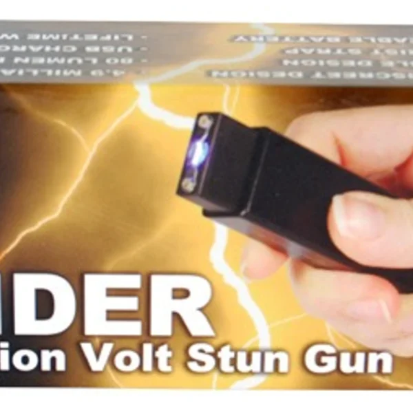 Slider 40 Million Volt Stun Gun Flashlight 4.9 Milliamps
