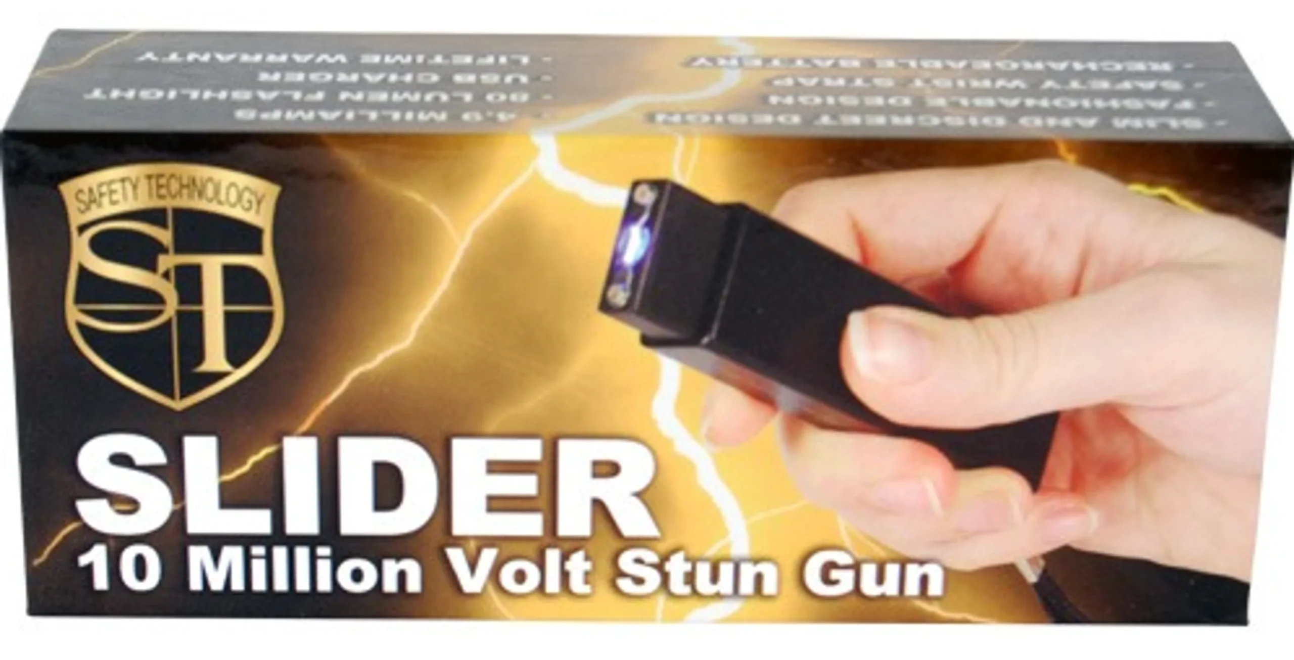 747670101124.0.td_size_1 Slider 40 Million Volt Stun Gun Flashlight 4.9 Milliamps - Image 1