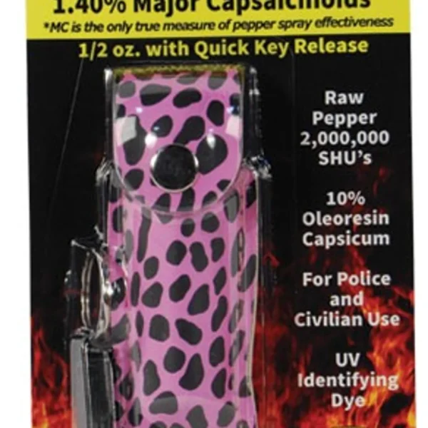 Wildfire 1.4% Mc 1/2 Oz Pepper Spray Fashion Leatherette Holster And Quick Release Keychain