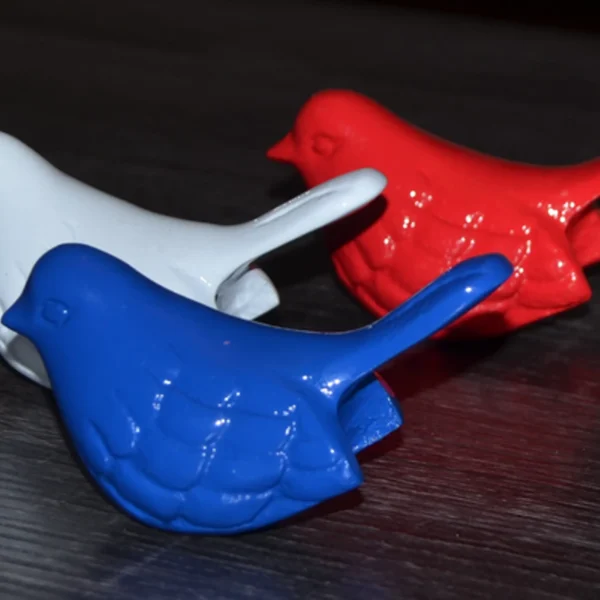 Vibhsa Bird Figurines Set of 3 Blue, Red, White