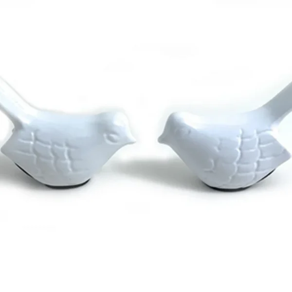 Vibhsa Bird Figurine of Health and Happiness White (Set of 2, 3.5"L)
