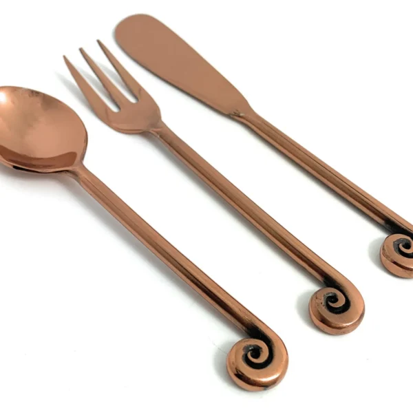 Vibhsa Breakfast Flatware Set of 6 Pieces (Treble Note, Copper)