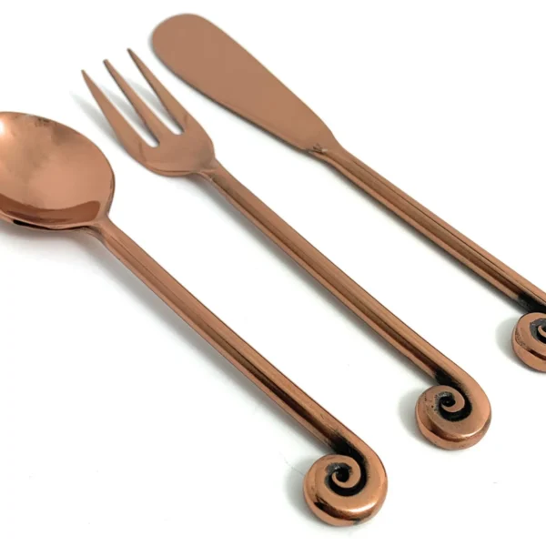 Vibhsa Breakfast Flatware Set of 12 Pieces (Treble Note, Copper)