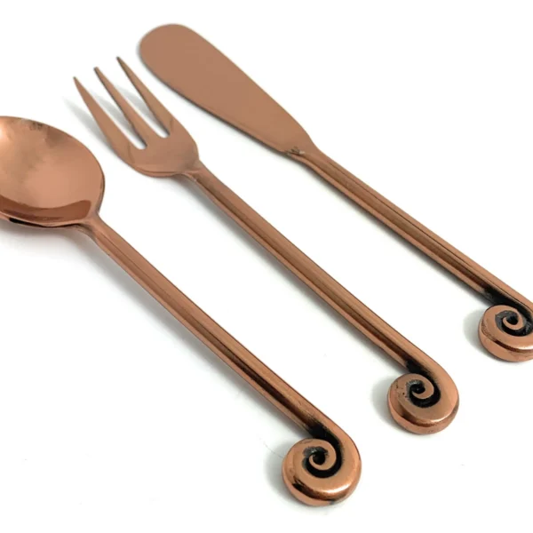 Vibhsa Breakfast Flatware Set of 24 Pieces (Treble Note, Copper)