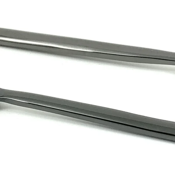 Vibhsa Appetizer Forks and Dessert Spoons Set of 12 Pieces (Stainless Steel, Black Glossy)