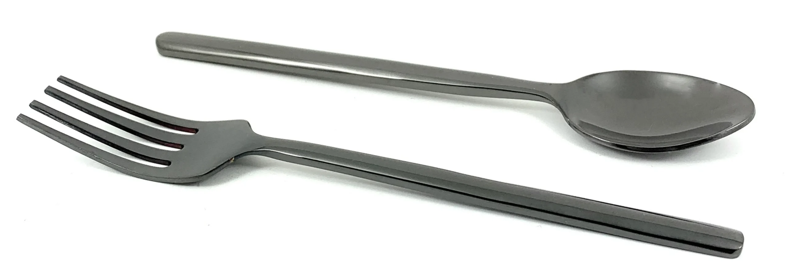 810043921138.0.td_size_1-1.webp Vibhsa Appetizer Forks and Dessert Spoons Set of 12 Pieces (Stainless Steel, Black Glossy) - Image 1