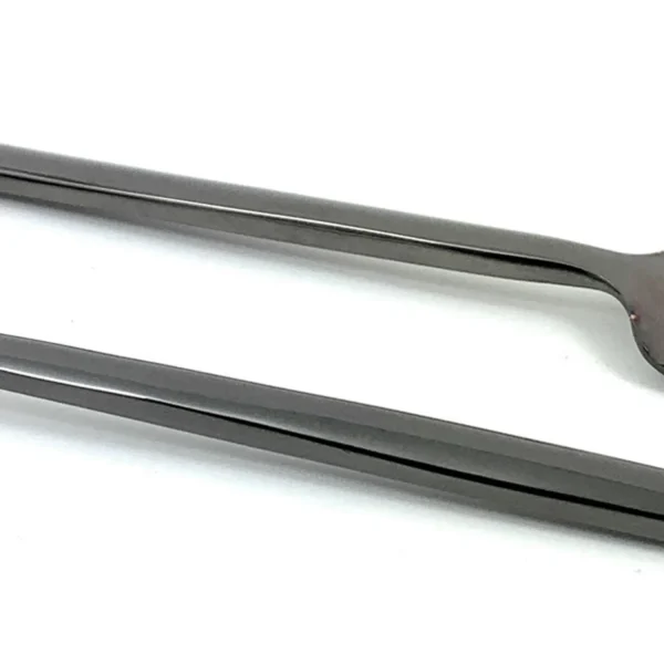 Vibhsa Dinner Forks and Dinner Spoons Set of 12 Pieces (Stainless Steel, Black Glossy)