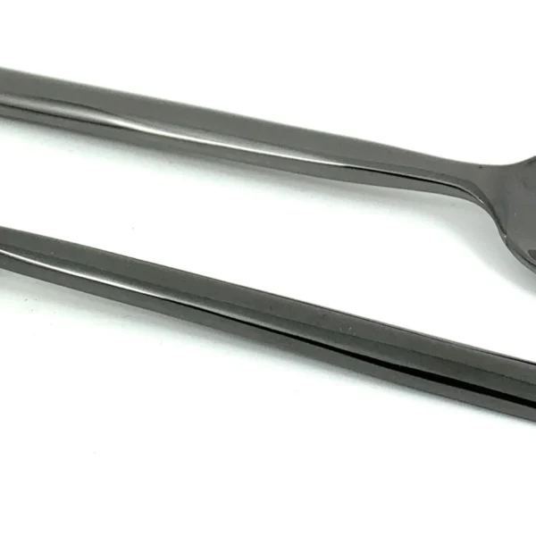 Vibhsa Dessert spoons Set of 6 Pieces (Stainless Steel, Black Glossy)