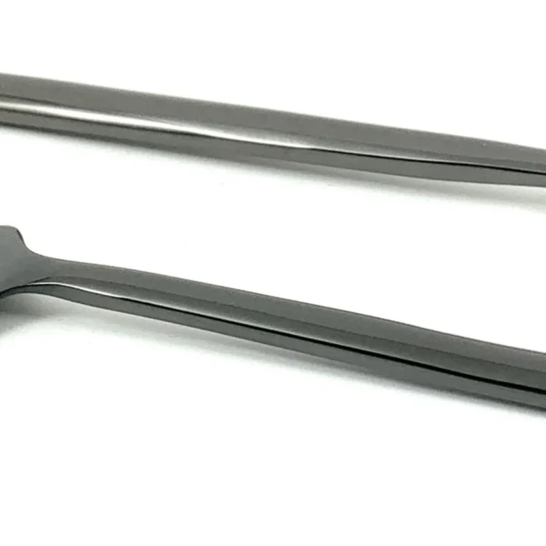 Vibhsa Golden Appetizer Forks and Dessert Spoons Set of 8 Pieces (Cut Hammered, Stainless Steel)