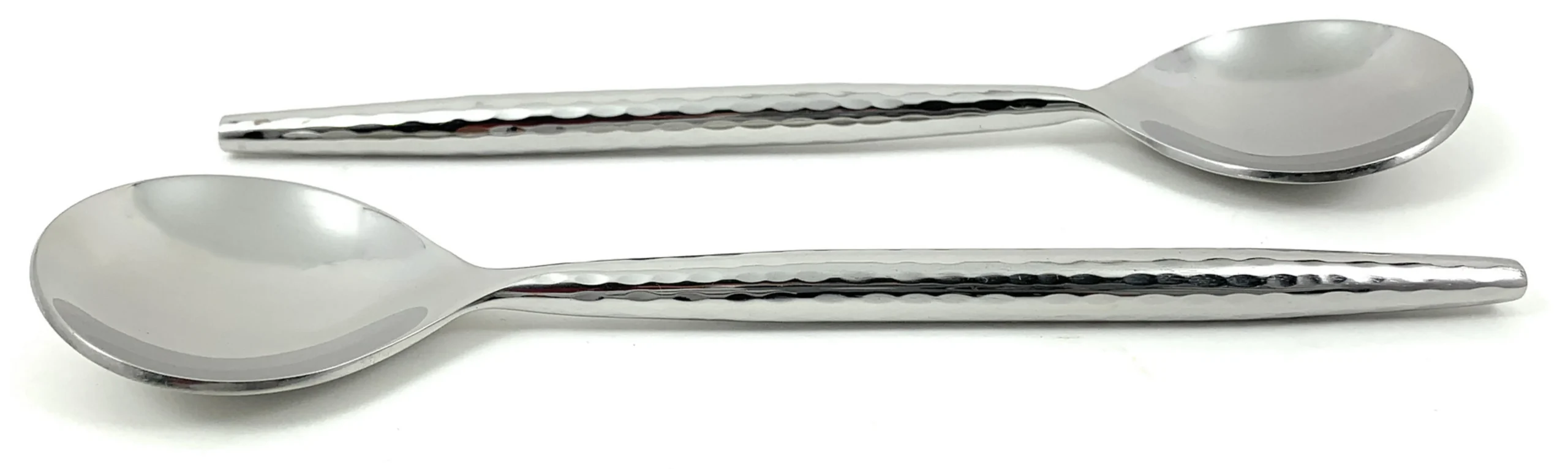 810043921381.0.td_size_1 Vibhsa Stainless Steel Soup spoons Set of 6 Pieces (Hammered, Silver Glossy) - Image 1