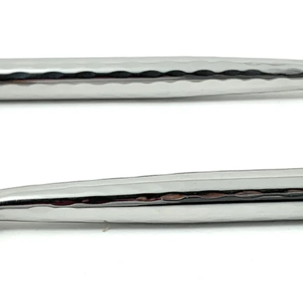 Vibhsa Stainless Steel Salad Appetizer Forks Set of 6 Pieces (Hammered, Silver Glossy)