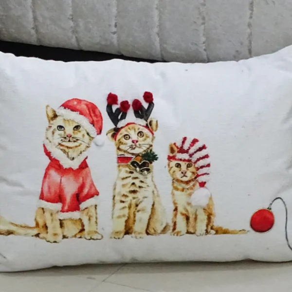 Chicos Home 14"x 20" Christmas Throw Pillow for couch- Cat Sisters