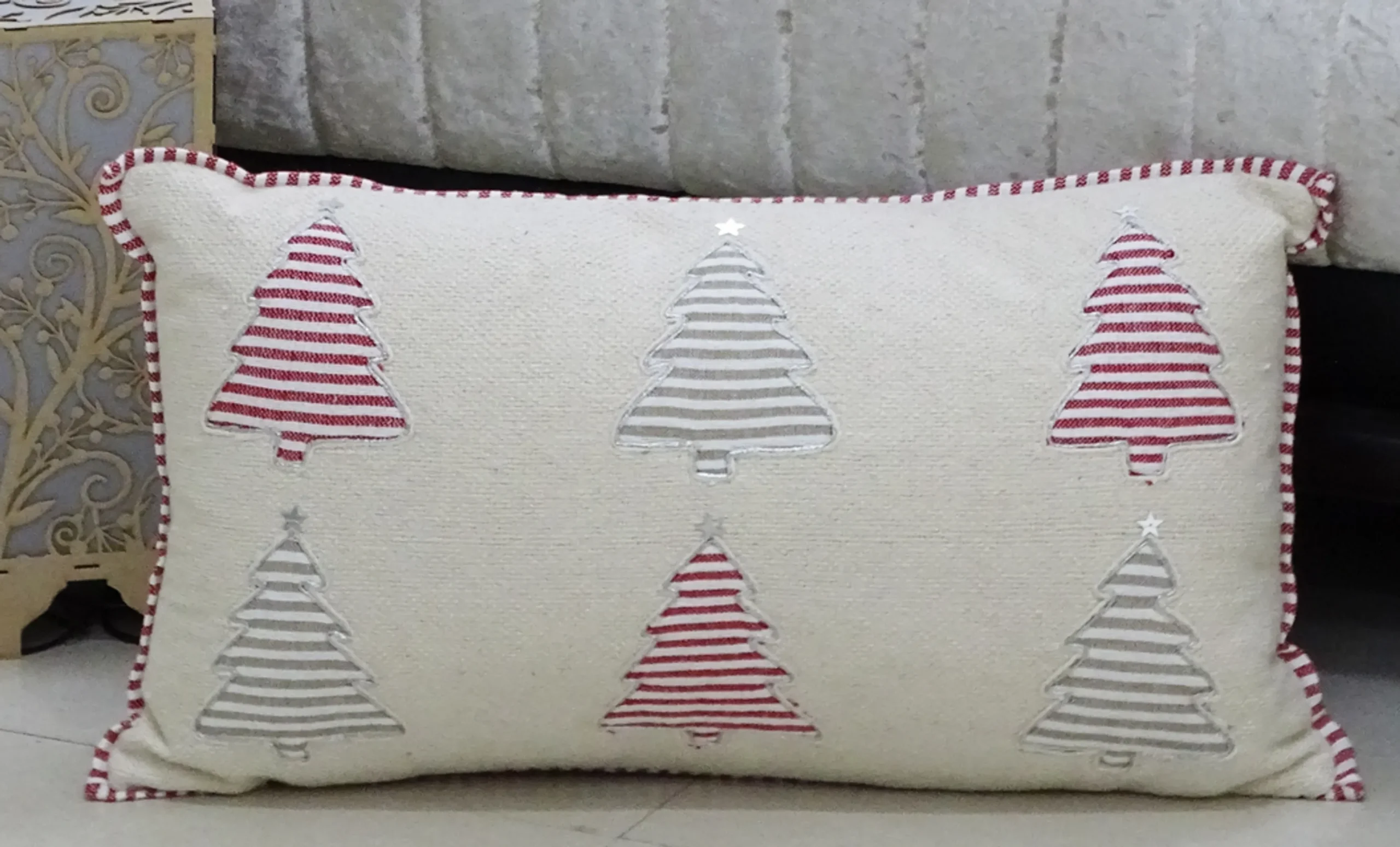 810043922074.0.td_size_1 Chicos Home 14" x 24" Colorful Christmas Tree Decorative Throw Pillow - Image 1