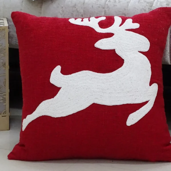 Chicos Home 20" x 20" Red Christmas Throw Pillow-Reindeer