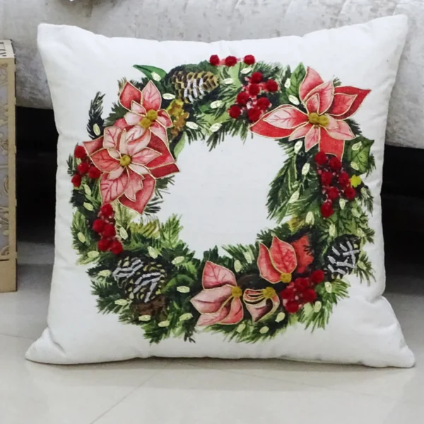 Chicos Home 20" x 20" Christmas Throw Pillow Wreath