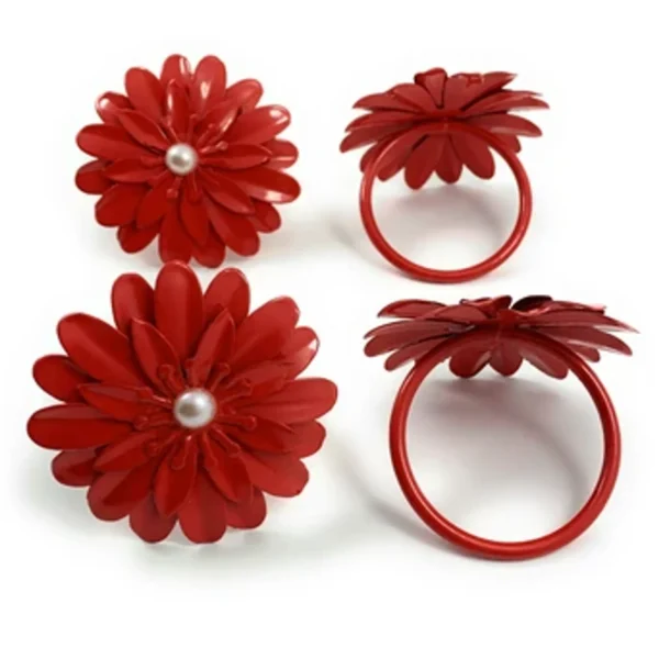 Vibhsa Floral Napkin Rings Set of 4