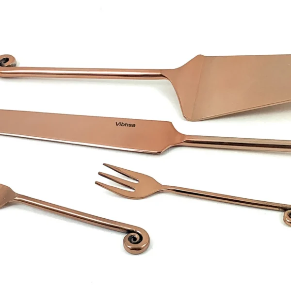 Vibhsa Cake server, Knife and Cake Forks Set (Treble Note)